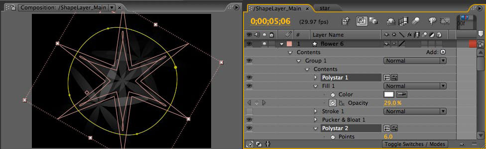 Animation d'un calque de forme dans After effects CS3 Animation d'un calque de forme dans After effects CS3