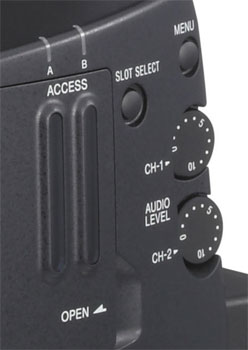 slot pour cartes SxS sur camescope Sony XDCAM EX