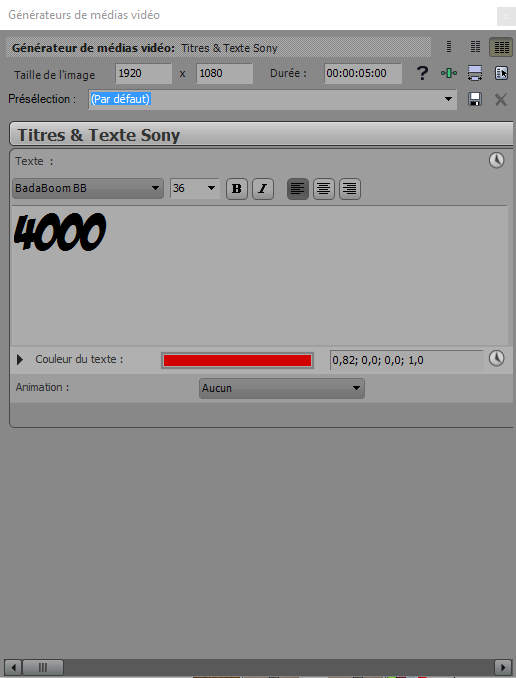 Générateur de média texte - Vegas Pro 13 numéro 2.PNG
