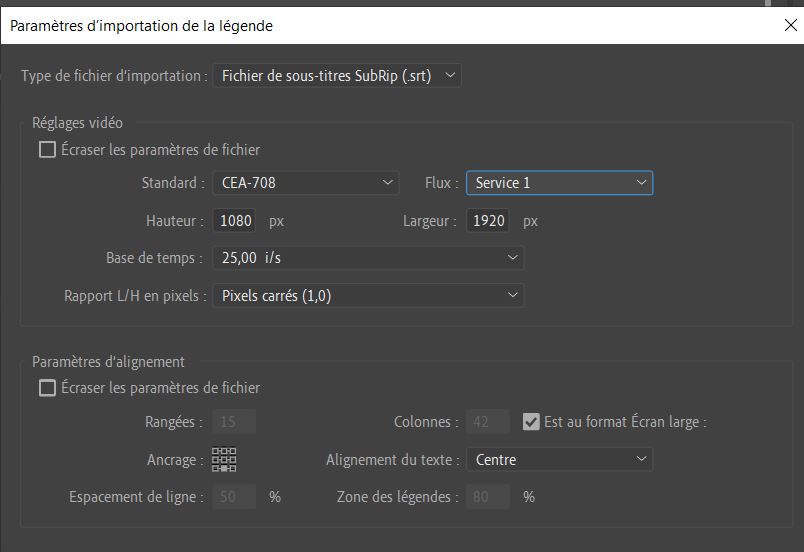 Mes paramères d'importation de la légende.JPG