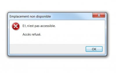 Capture message disque pas accessible.JPG