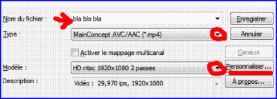 réglages HD NTSC A.GIF
