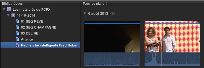Création de collection intelligente avec FCPX 10.1.3