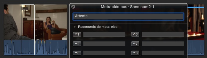 Créer ses propres mots clés avec final cut pro x