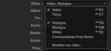 Gérer les rôles sous FCPX 25cd3