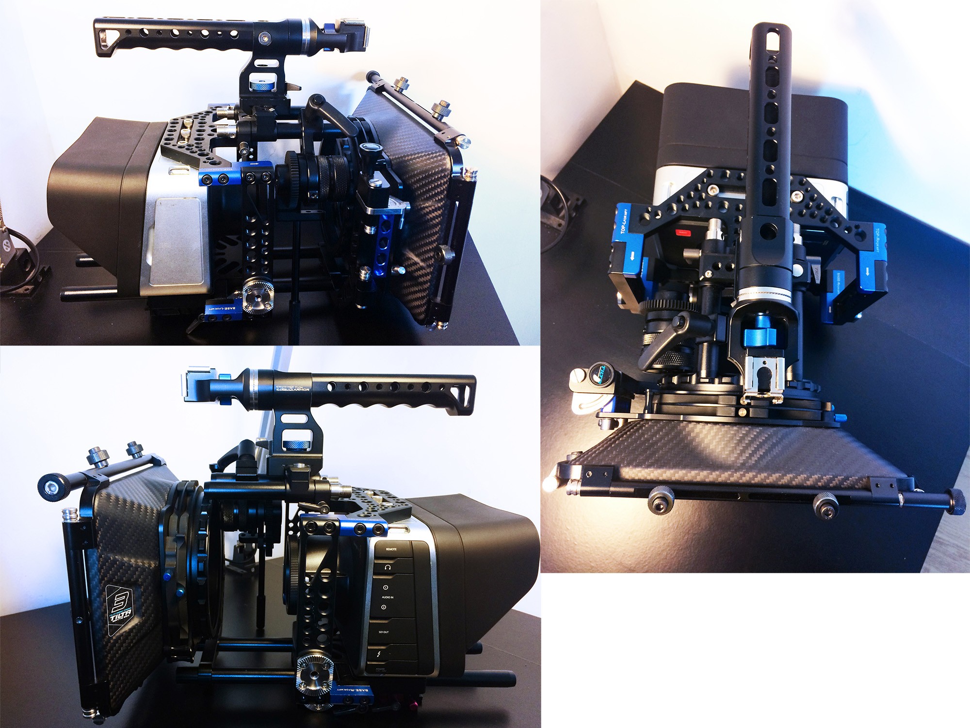 BlackMagic, équipement Tilta, Sac Portabrace, SSD, pré-ampli/Mixette, convertisseur SDI-HDMI, etc...