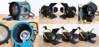 1 Fresnel ARRI 5000w = 450 € - Kit 2 fresnels LTM 1000w = 400 € - Kit 3 fresnels DESISTI 300/650w = 450 €