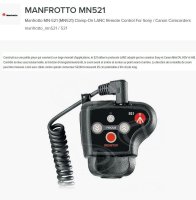 MANFROTTO commande de  Zoom camescope Sony, canon, panasonic