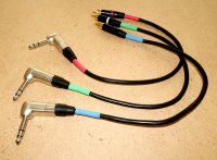 3 petits câble RCA - jack 6,35 40 cm
