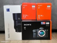 Sony Alpha 7 ii + Objectif FE 28/2 + Objectif FE 50/1.8 + Objectif Zeiss Batis 85/1.8